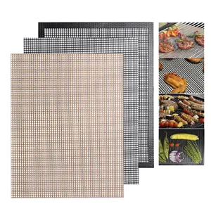 Fiberglass BBQ Grill Mesh Mat Non-Stick Reusable Heat Resistant Mesh Pad For Outdoor Camping Kitchen Cooking Barbecue Tools