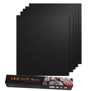 Tappetini per barbecue in teflon ispessito antiaderente riutilizzabile resistente 16x13
