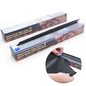 Non-Stick BBQ Grill Mat Reusable Teflon Oven Liner Heat Resistant Cutting Box Baking Mat For Outdoor Grilling