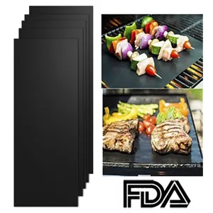 Non-stick BBQ grill mat reusable heat resistant baking sheet for outdoor cooking oven liner