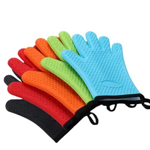 Guanti da Forno in Silicone Resistenti al Calore Guanti da Cucina per Cottura a Cinque Dita