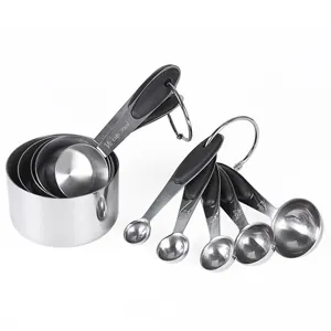 Set di misurini e cucchiai misuratori in acciaio inossidabile 10 pezzi strumenti da forno.