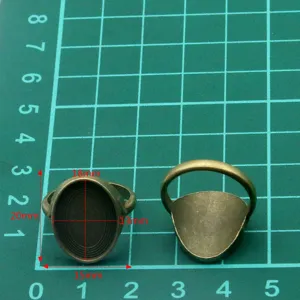 Antik Bronze Ringrohlinge Fassung Basis DIY Schmuckherstellung Handwerk Zubehör 13x18mm