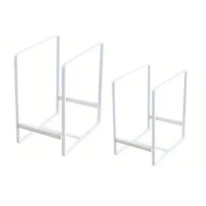 White iron dish drying rack kitchen storage organizer set of two for plates and bowls
