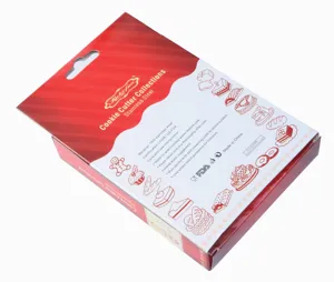 Close-up detail of stainless steel cookie cutter set packaging box with baking designs.