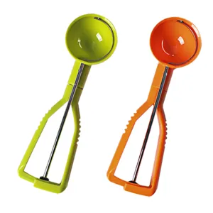 Multi-functional trigger ice cream scoop plastic melon baller fruit sorbet spoon kitchen tool