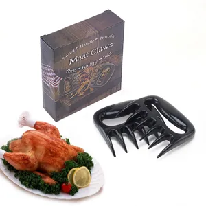 Zwarte plastic vleesklauwen shredder gereedschappen met geschenkdoos voor barbecue.