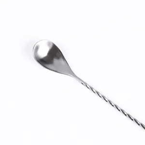 Cuillère à mélange en acier inoxydable long manche cocktail café et boissons froides