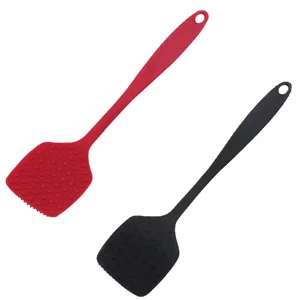 Multifunktionale Silikon Spülbürste Set mit Aufhängeloch in Rot und Schwarz für Küche