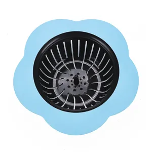 Filtre d'évier de cuisine fleur de prunier en plastique, panier de drainage TPR pratique.