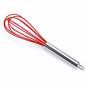 Edelstahl Griff Silikon Schneebesen Manueller Eierschläger Küchen Backwerkzeug Für Sahne Und Teig Mischen