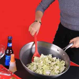 High temperature resistant silicone spatula for non-stick wok and cooking use.