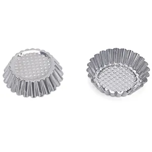 Stainless steel tart molds set, durable baking cups for mini pies, cakes and pastries.