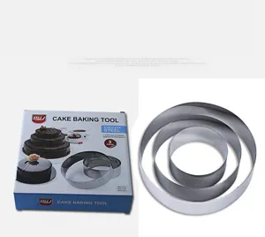 Lot de 3 cercles à pâtisserie en acier inoxydable moule à mousse rond pour cuisine