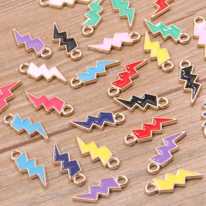 Dijes de Rayo en Aleación con Aceite de Goteo Accesorios de Joyería DIY Encanto de Moda para Collar Pulsera Pendiente