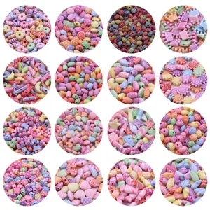 Mixed Resin Charms For Kids DIY Jewelry Making Heart Flower Crown Shapes Colorful Plastic Pendants Crafting Supplies