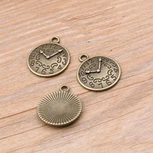 Ciondoli orologio steampunk in lega di zinco DIY, ciondoli accessori per gioielli bronzo.