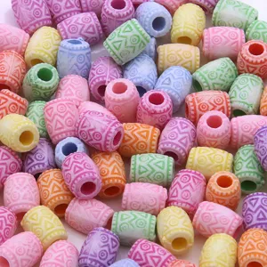 Colorful acrylic barrel beads for DIY kids jewelry making crafts pack 100pcs
