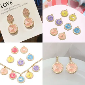 Legierung Emaillierte Charms und Ohrringe Set, 15x18mm DIY Schmuckzubehör Zubehör.