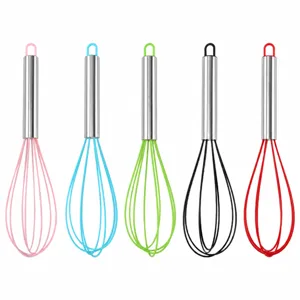 8 inch stainless steel silicone manual egg whisk baking tool kitchen cooking gadgets