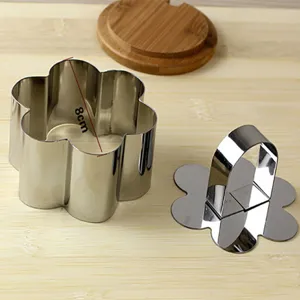 Stampo per torta in acciaio inossidabile anello fiore taglia biscotti utensili 8cm