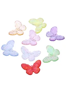 Bunte Farbverlauf Schmetterling Harz Anhänger DIY Zubehör für Halskette Armband Dekoration