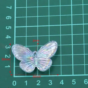 DIY Harz Farbverlauf Schmetterling Anhänger Charm Zubehör 30x40mm für Halskette Armband Tasche