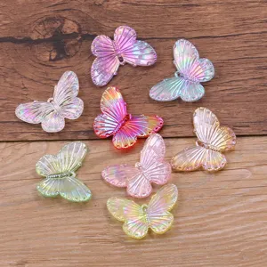 Bunte bunte Harz Schmetterling Anhänger Charms DIY Schmuckherstellung für Halsketten Armbänder
