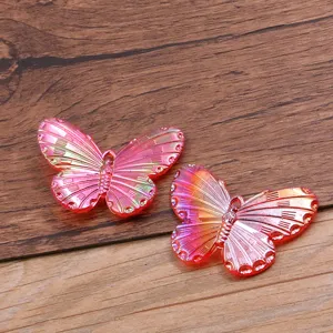 Verlauf Schmetterling Harz Anhänger DIY Charms Süße Tier Schmuck Zubehör zum Basteln