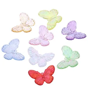 Bunte Farbverlauf Schmetterling Harz Anhänger für DIY Schmuckherstellung Halsketten.