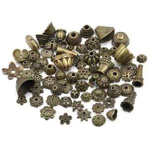 Antique bronze alloy jewelry findings bead caps spacers for DIY craft necklaces bracelets