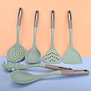 Silicone Cooking Spatula Non Stick Heat Resistant Kitchen Utensil Set With Ergonomic Handle For Home Cooking