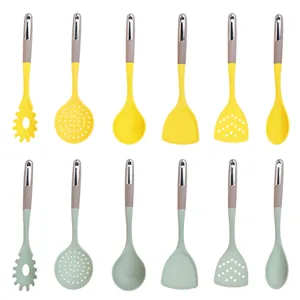 Silicone kitchen utensil set, non-stick cookware spatula soup spoon cooking tools