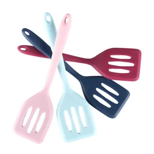 Bunte Silikon Schlitzwender Pfannenwender für Antihaftpfanne, hitzebeständiges Kochen.