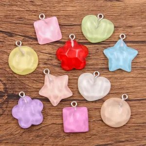 DIY Harz Anhänger Mischfarben Herz Blume Stern Anhänger Für Schmuckherstellung Halskette Armband Taschen Zubehör DIY Handwerk