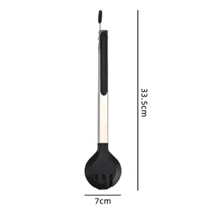 Stainless Steel Food Tongs Kitchen Cooking BBQ Tongs With Heat Resistant Nylon Round Head Non-Slip Handle Utensils