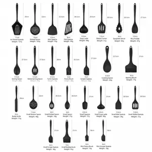 Utensili da Cucina in Silicone Resistente al Calore Antiaderente Spatola da Cucina Mestolo Scolapasta Raschiatore Pennello da Olio Utensili