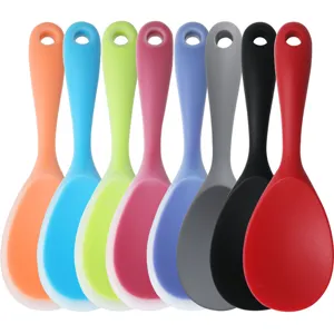colorful silicone rice paddle non-stick spoon high temperature resistant kitchen utensil set