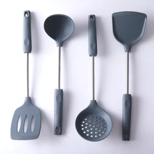 Silicone kitchen utensils set 4 pieces non-stick cooking spatula spoon cookware tools