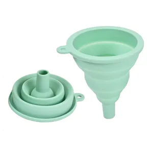 Embudo de silicona plegable para cocina, herramienta portatil de dispensacion de liquidos.
