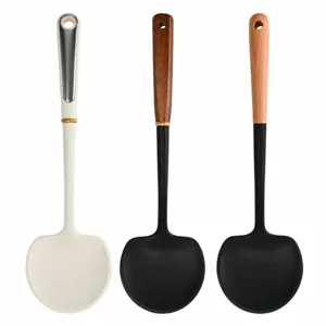 Silicone mushroom soup ladle kitchen cooking spoon heat resistant tools for home