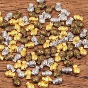 Metal small fish beads DIY jewelry charms double sided small hole beads for bracelet necklace