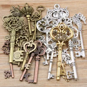Verschiedene Vintage Steampunk Legierung Schlüssel Anhänger DIY Schmuck Zubehör Basteln.