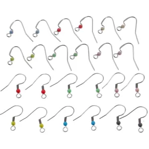DIY earring hooks with colorful beads jewelry making accessories craft findings wholesale