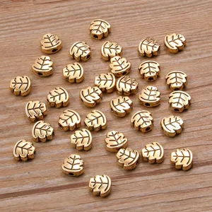 Leaf charm beads alloy small hole spacer beads for DIY jewelry making necklace bracelet.