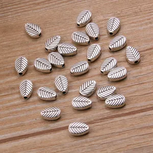 Alloy double-sided leaf beads spacer small hole DIY jewelry making necklace bracelet connectors