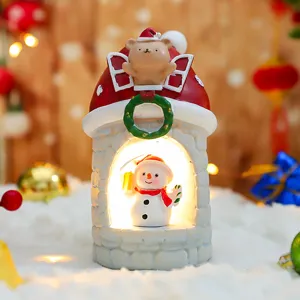 Süße Weihnachts Nachtlicht Harz Schneemann Tischdekoration für gemütliches Zimmer.
