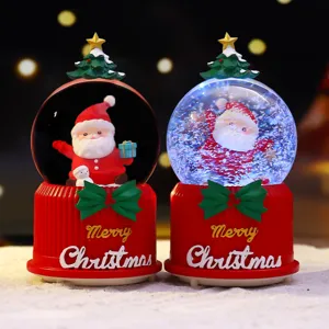 Weihnachten Santa Schneekugel leuchtende Spieluhr Desktop Dekoration festliches Geschenk.