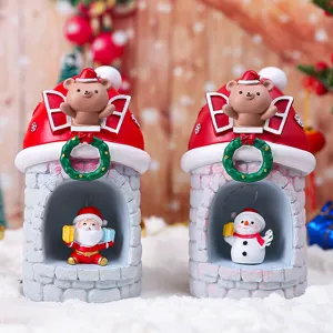 Weihnachts Residenz Nachtlicht Tischdekoration süßer Bär Weihnachtsmann Figur Festtagsdekor