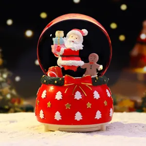 Weihnachts Schneekugel Spieluhr mit rotierendem Schnee und Weihnachtsmann, tolles Geschenk.